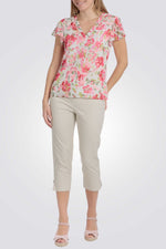 טישירט לנשים הדפס פרחוני