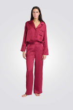 מכנסי פיג’מה סאטן עם הדפס IRREELLE לנשים | איתם