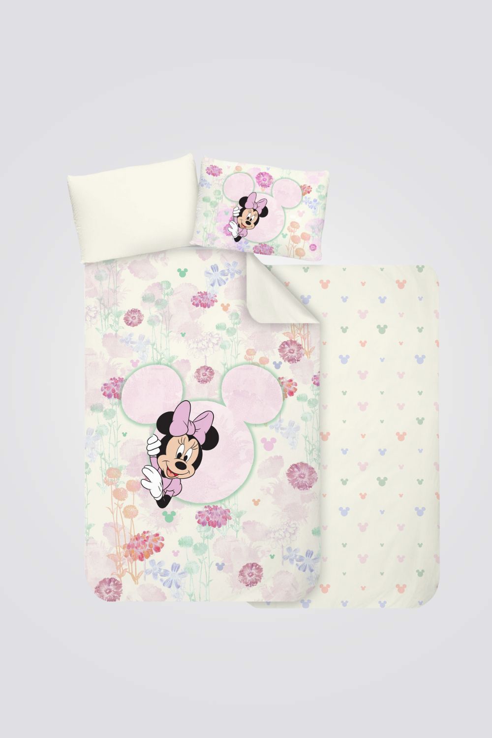 סט מצעים מיטת מעבר 70/140 ס"מ MINNIE-flowers | דיסני
