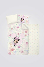 סט מצעים מיטת מעבר 70/140 ס"מ MINNIE-flowers | דיסני