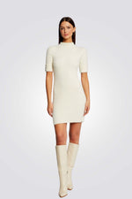 שמלת סוודר עם שרוולים קצרים לנשים | מורגן 
