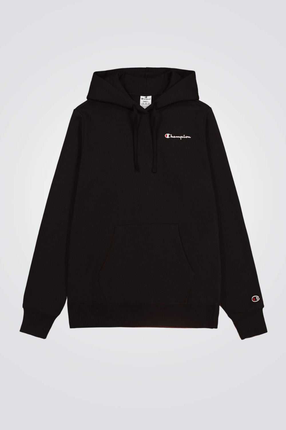 סווטשירט קפוצ'ון כיס קנגרו בצבע שחור