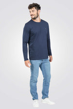 טישירט שרוולים ארוכים בצבע נייבי