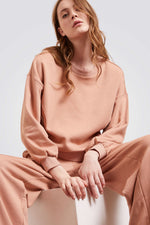 סווטשירט פיג'מה CARMELA בצבע חום