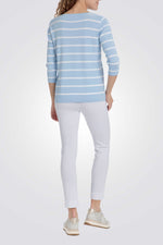 סריג שרוולי 3/4 הדפס פסים 