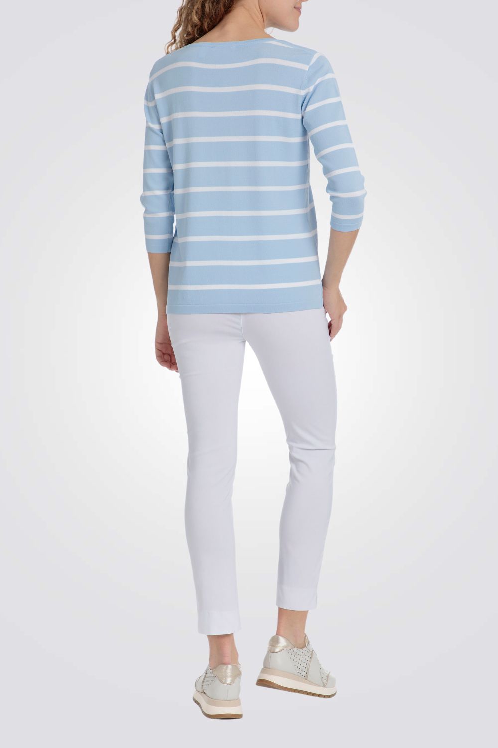 סריג שרוולי 3/4 הדפס פסים 