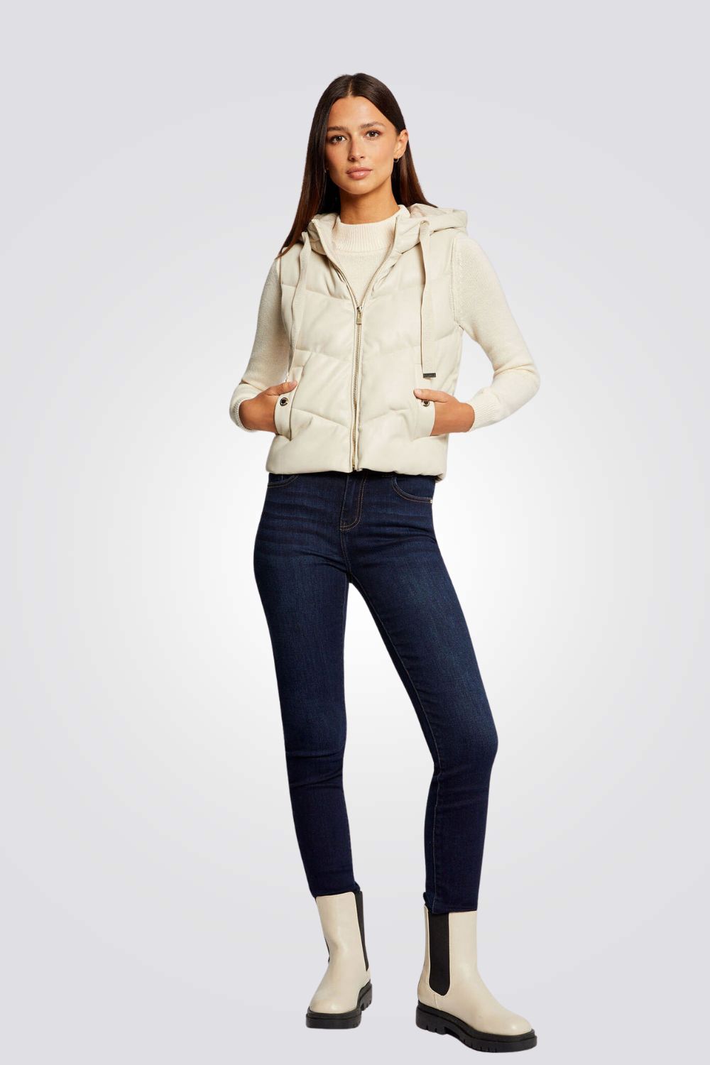 מעיל ווסט עם קפוצ'ון לנשים | מורגן 