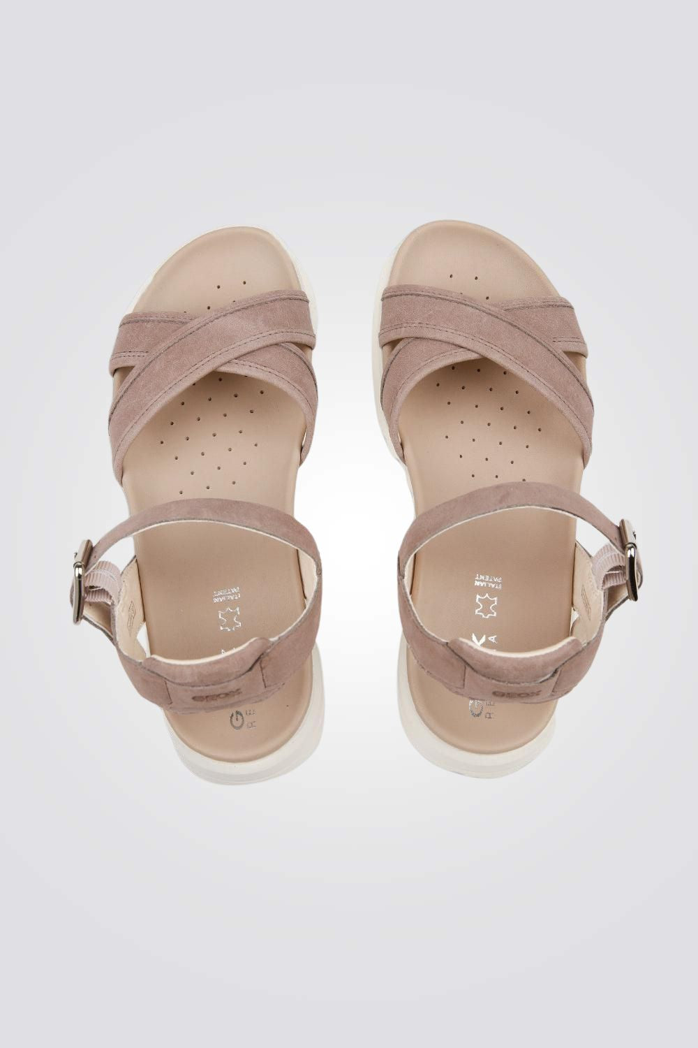 סנדלי עור רצועות מוצלבות לנשים