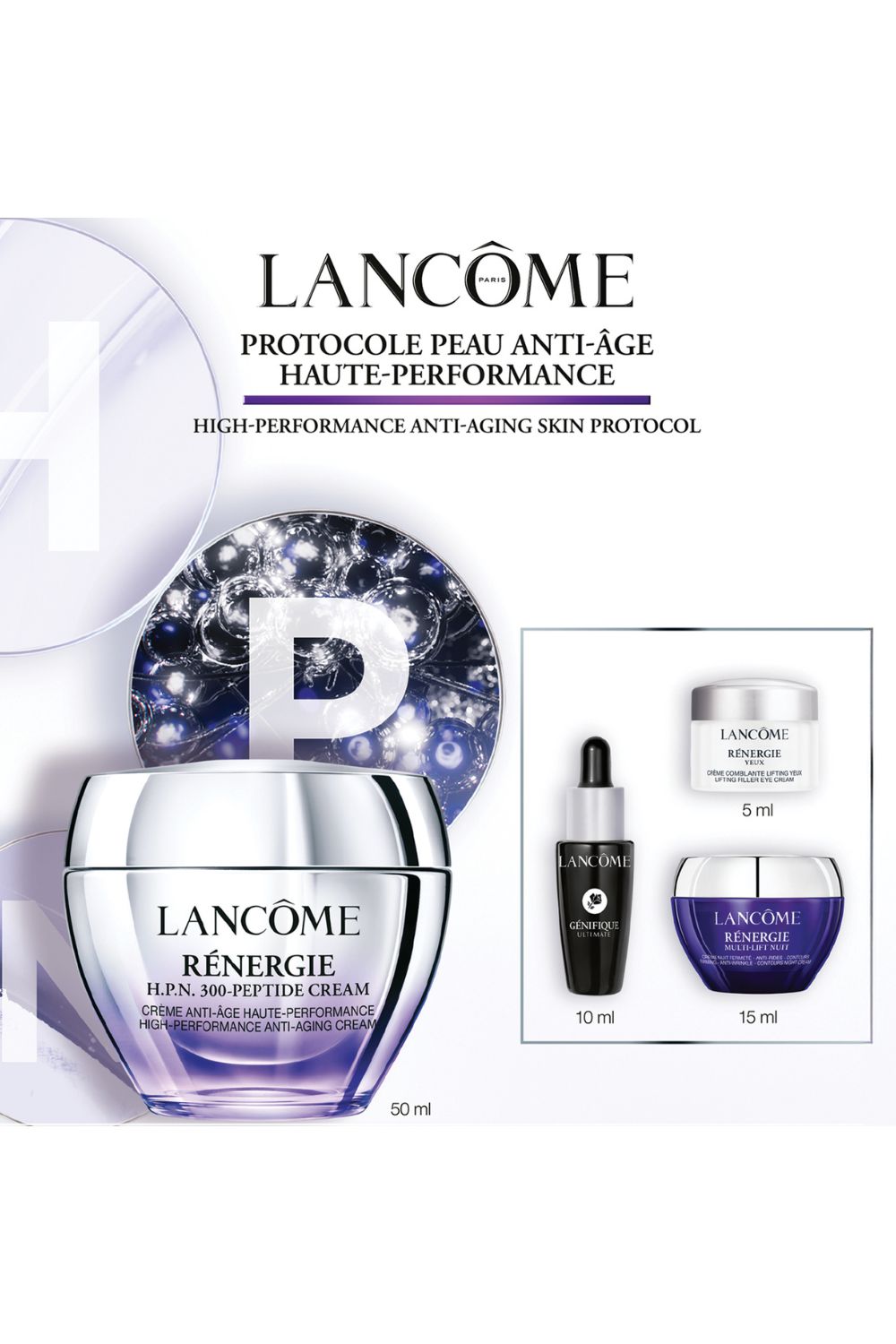 מארז טיפוח לאישה RENERGIE קרם יום 50 מ"ל + קרם לילה 15 מ"ל סרום ג'ניפיק 10 מ"ל קרם עיניים 5 מ"ל 