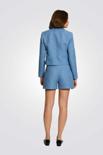 ג'קט במראה טוויד בצבע כחול בהיר