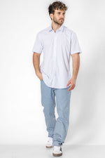 חולצה מכופתרת הדפס משבצות שרוולים קצרים