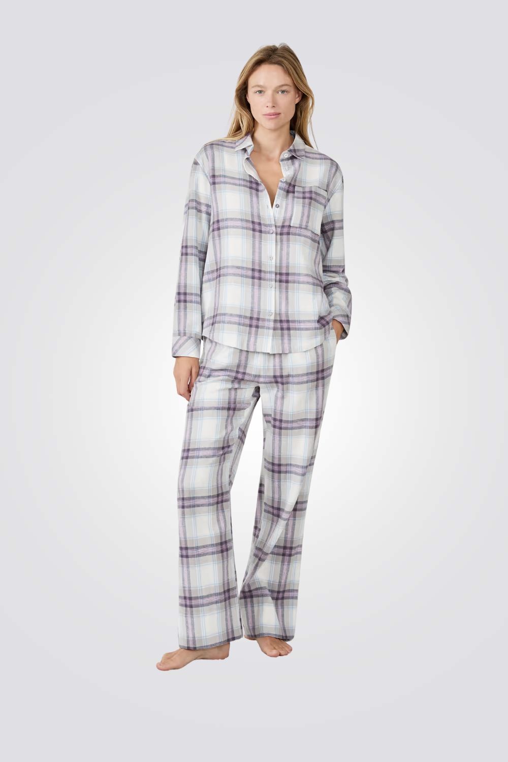 חולצת פיג'מה משובצת LUNNA לנשים | איתם