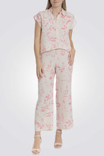 חולצת פשתן פרחונית לנשים 