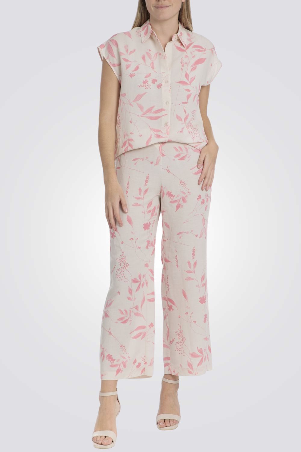 חולצת פשתן פרחונית לנשים 