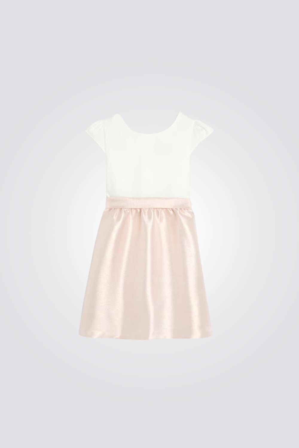 שמלה אלגנטית לילדות בצבע לבן וורוד