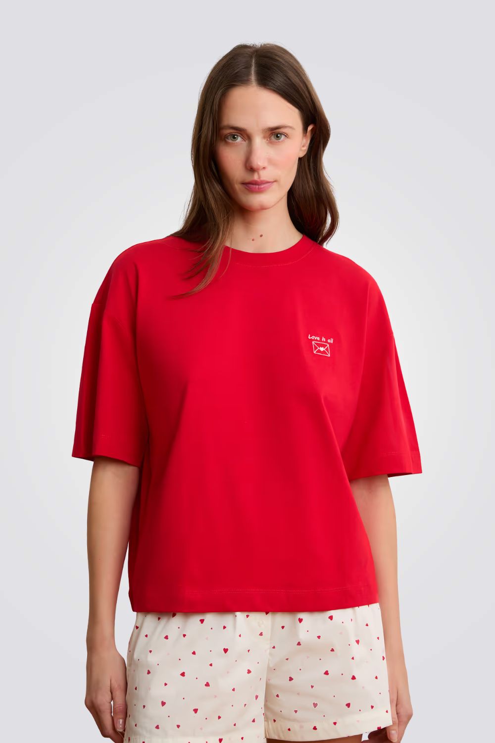 חולצת פיג'מה שרוולים קצרים LETTERA לנשים | איתם