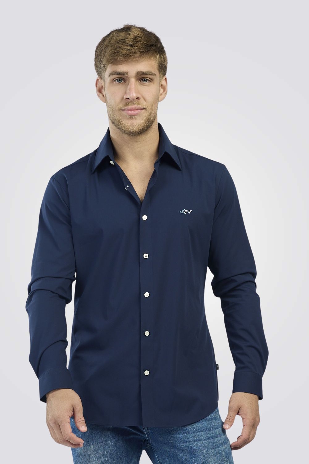 חולצה מכופתרת Slim fit לגברים | GREG NORMAN
