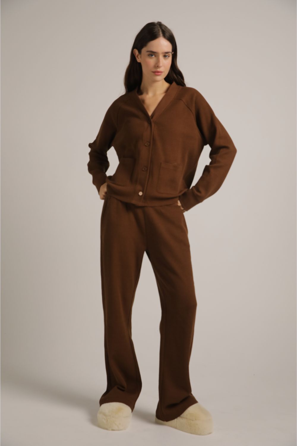 מכנסי טרנינג וואפל בגזרה רחבה | קנת קול