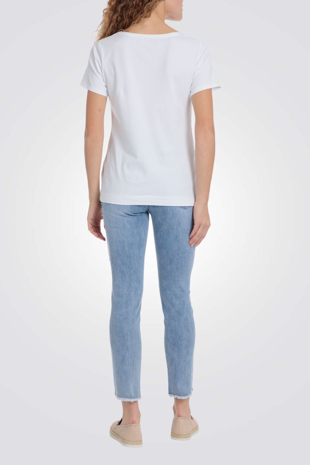 מכנסי ג'ינס 7/8 עם פנינים