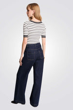 חולצת סריג הדפס פסים