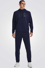 סווטשירט קפוצ'ון FLEECE בצבע נייבי