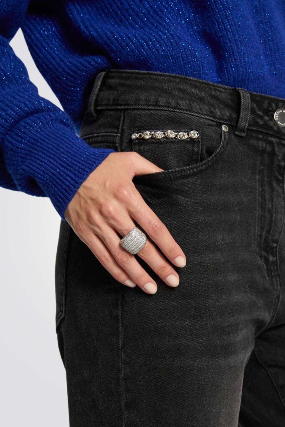 ג'ינס רחב לנשים בצבע אפור | מורגן 