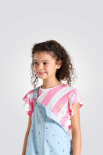 טישירט לילדות עם הדפס פסים