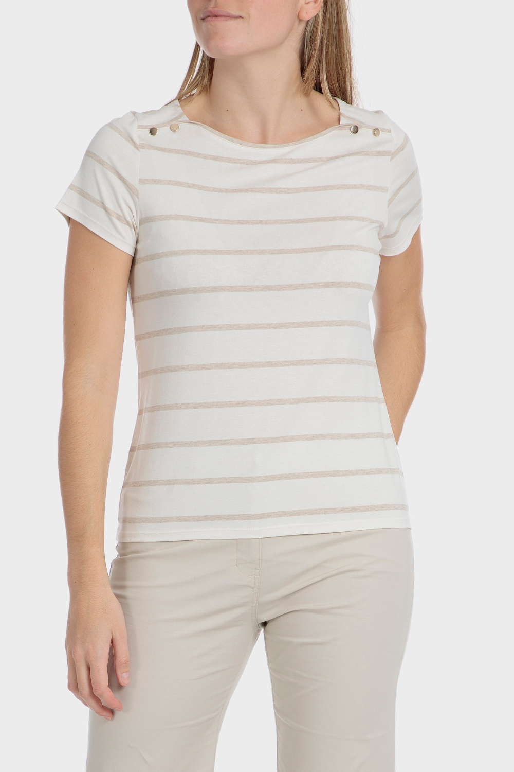 חולצת טי פסים קצרה 