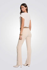 טישירט גימור נצנצים בצבע בז'