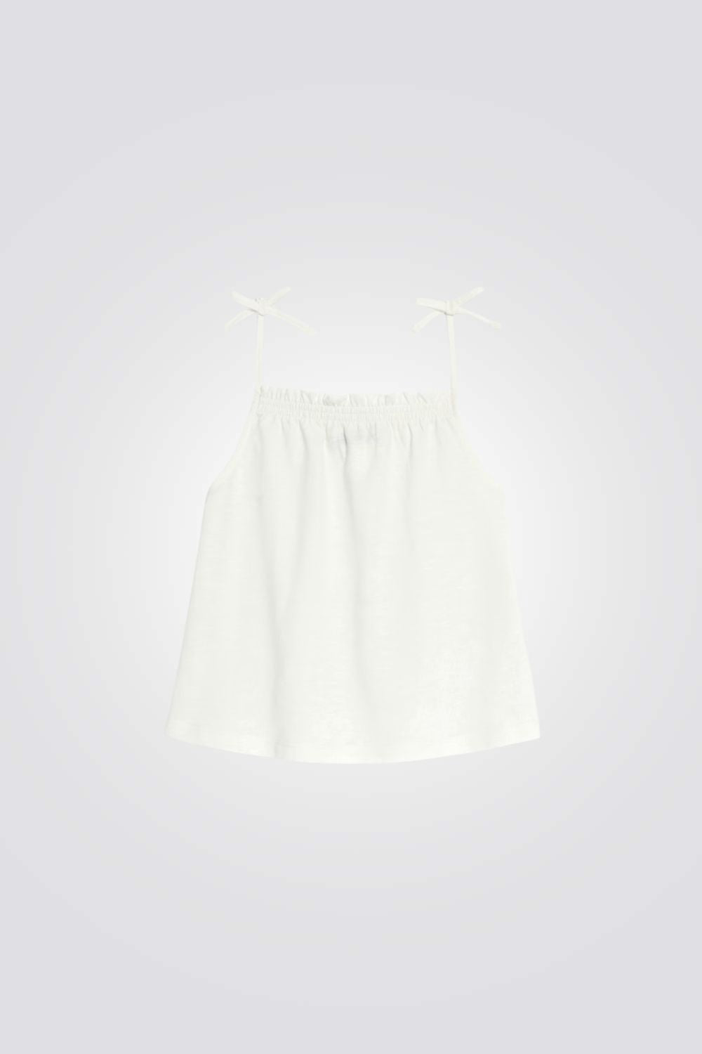 גופייה לילדות עם רצועות דקות 