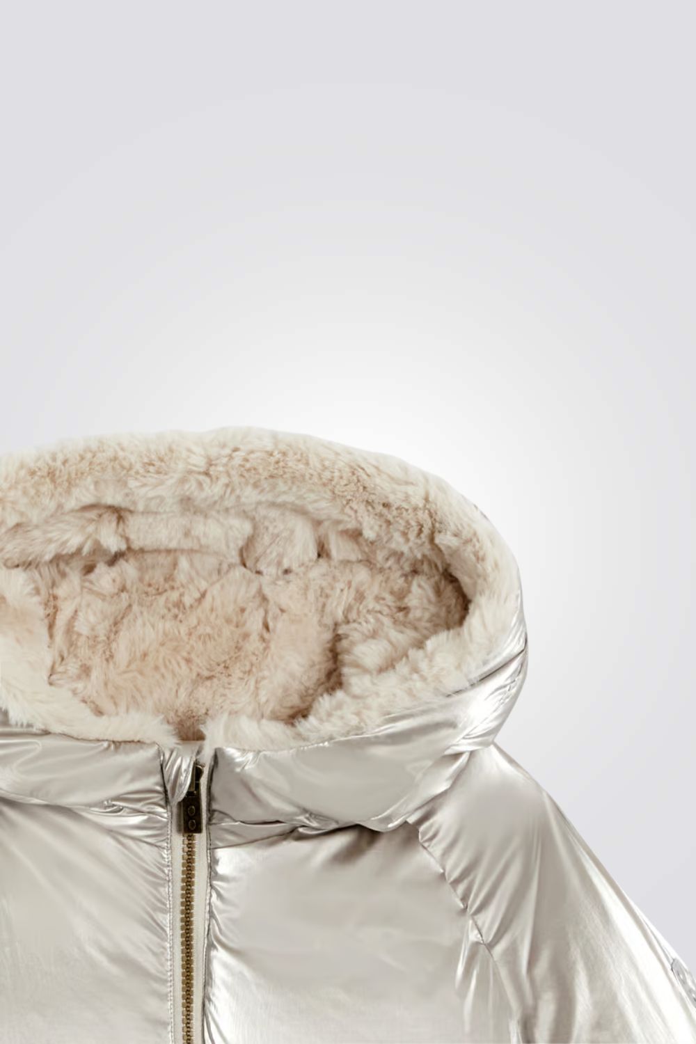 מעיל דו צדדי לילדות בצבע זהב 