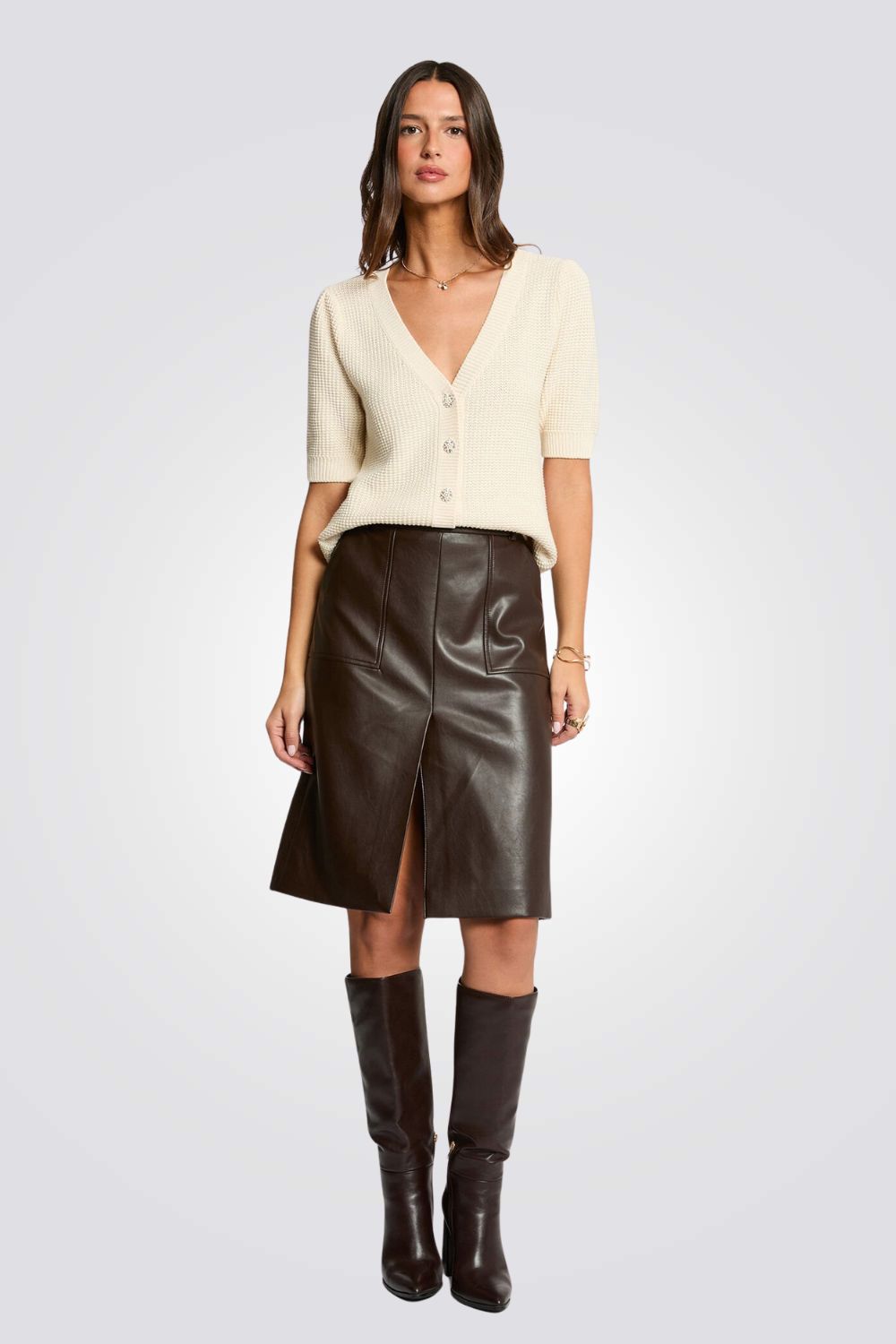 קרדיגן עם שרוולים קצרים | מורגן