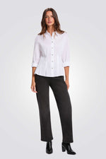 חולצה מכופתרת בגזרה צמודה | מורגן 