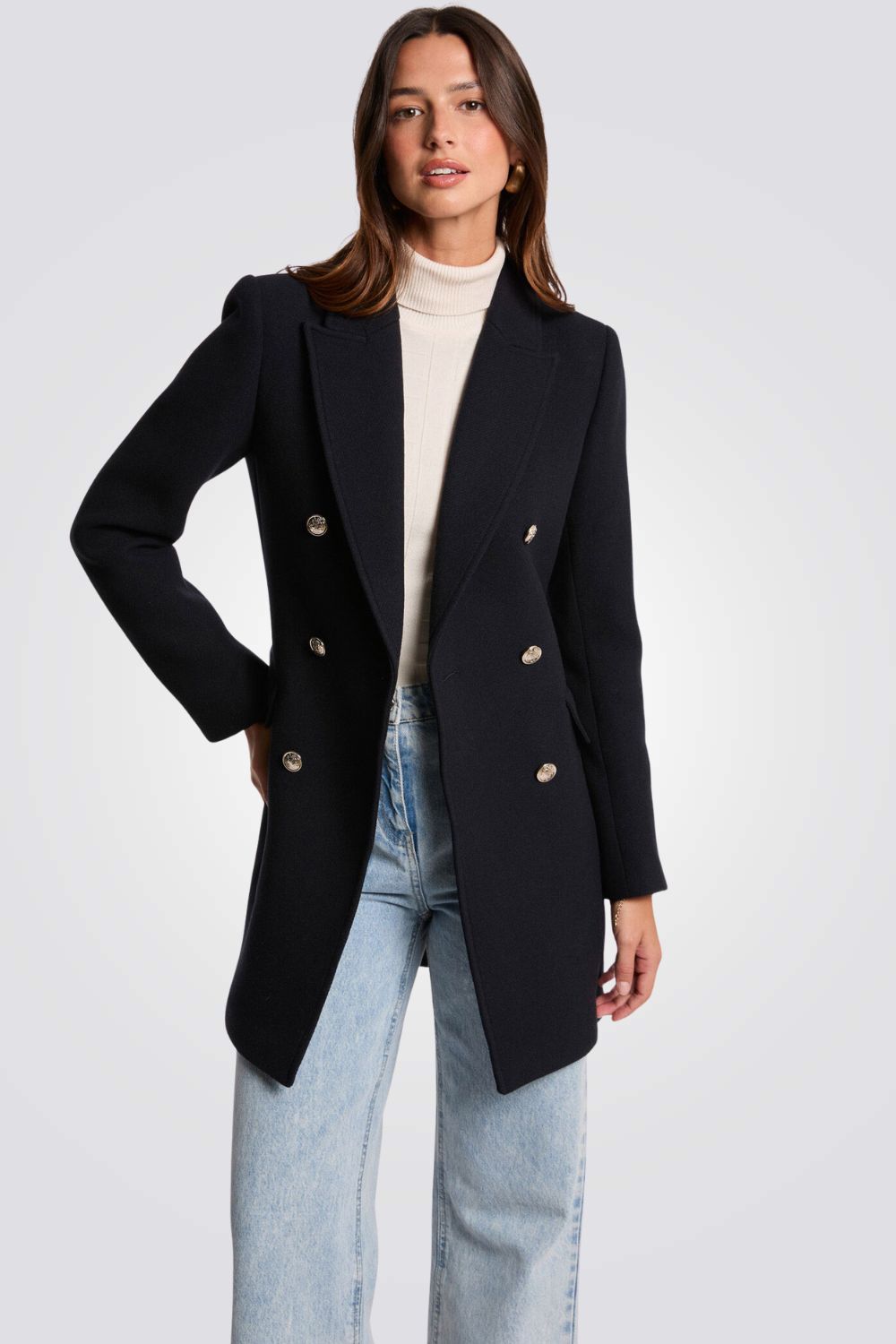 מעיל מחוייט לנשים עם סגירת כפתורים כפולה | מורגן