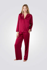 חולצת פיג’מה סאטן ארוכת שרוולים ERIKE לנשים | איתם