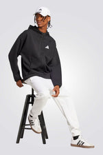 סווטשירט קפוצ'ון לגברים בצבע שחור