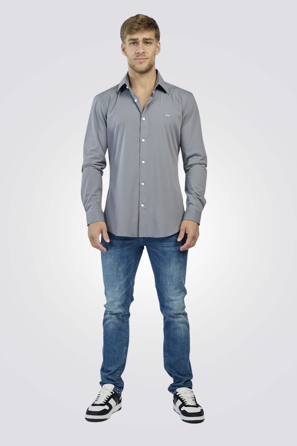 חולצה מכופתרת Slim fit לגברים | GREG NORMAN