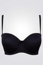 חזיית סטרפלס חלקה בצבע שחור