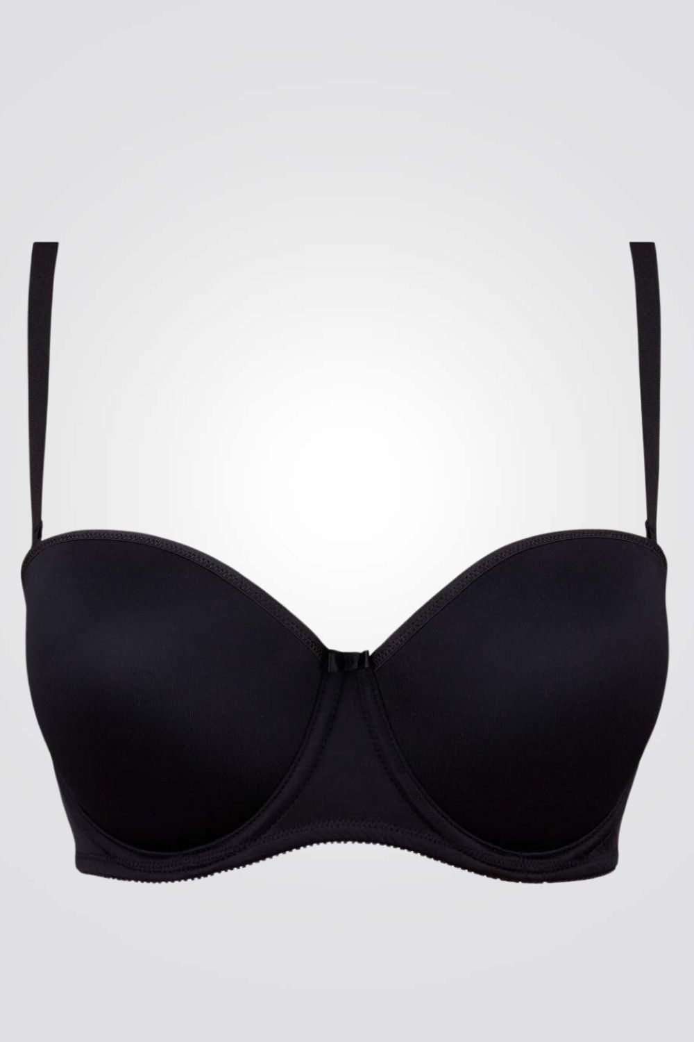 חזיית סטרפלס חלקה בצבע שחור