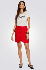 חולצת טישירט לנשים בצבע לבן עם הדפס | מורגן 