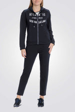 סווטשירט קפוצ'ון עם רוכסן בצבע נייבי