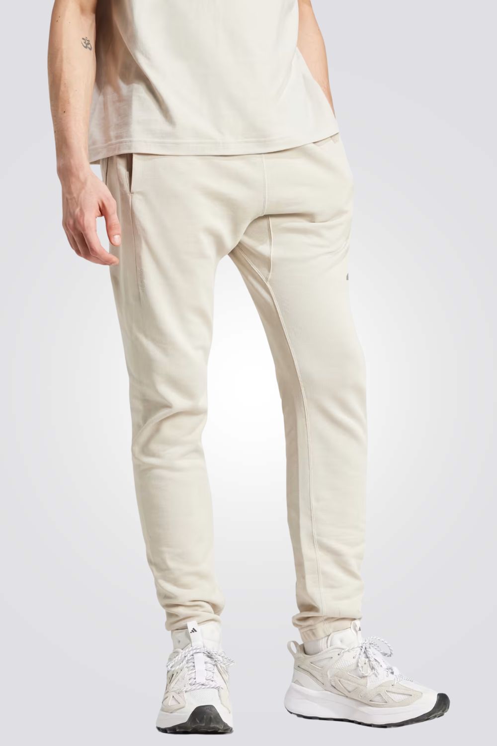 מכנסי טרנינג לגברים בצבע בז'