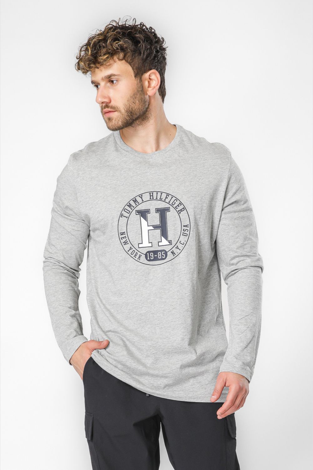 טישירט לגברים HEATHER בצבע אפור