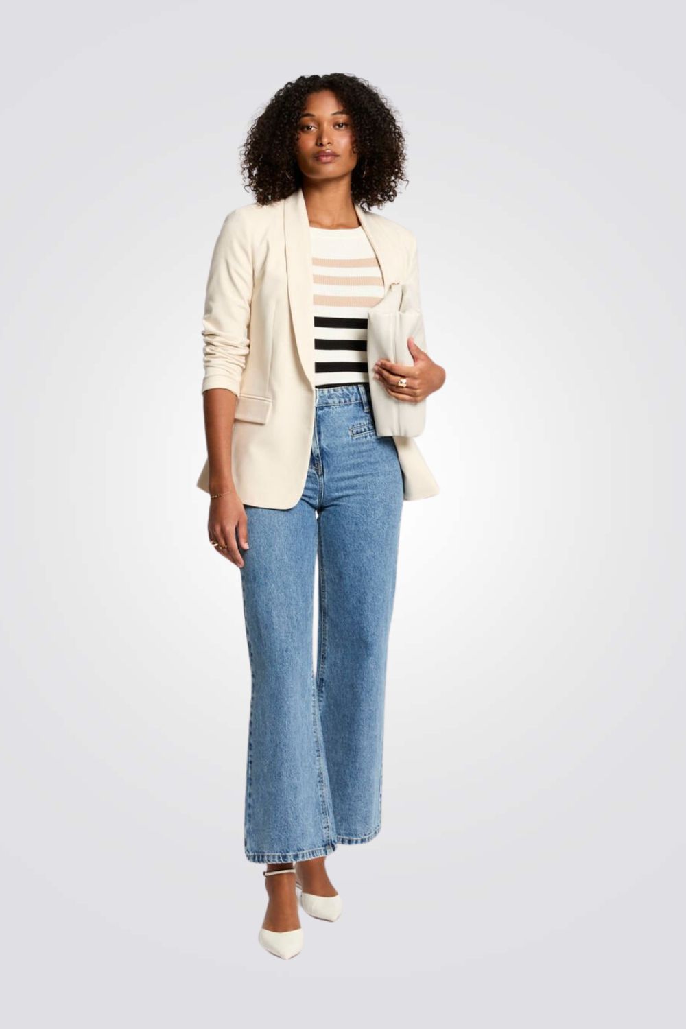 בלייזר קלאסי בצבע שמנת