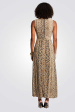 שמלת מקסי הדפס מנוחש 