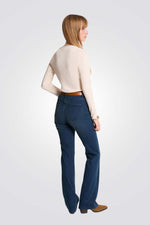 טישירט ריב שרוול ארוך בצבע שמנת