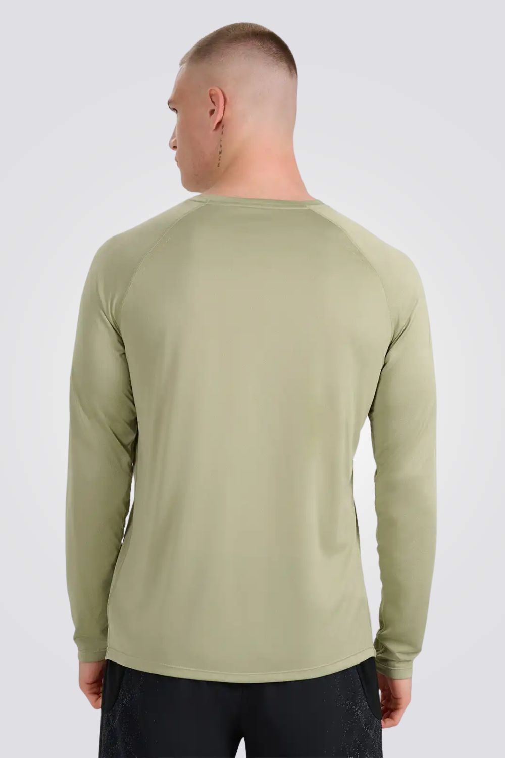 טישירט ארוכה חלקה עם אלמנטים מחזירי אור לגברים | 4F