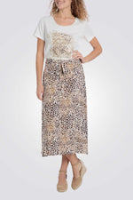 טישירט לנשים בצבע לבן עם הדפס חיות 