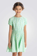 שמלה פרחונית קצרה לבנות 