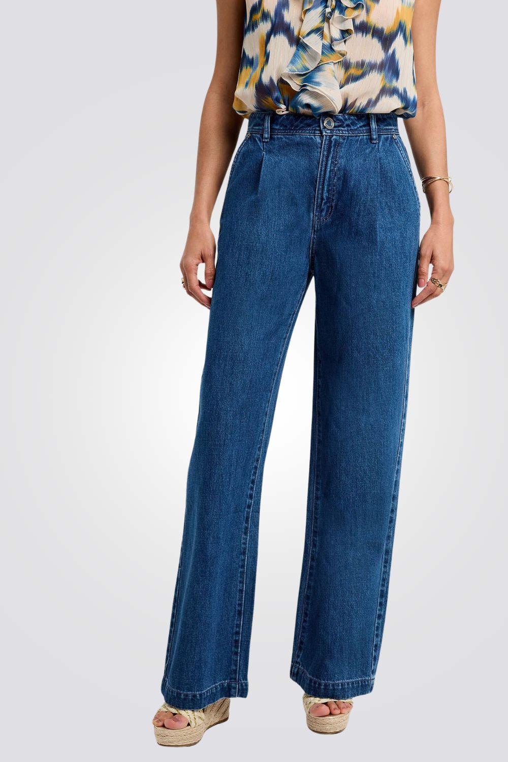 ג'ינס רחב לנשים בצבע כחול | מורגן